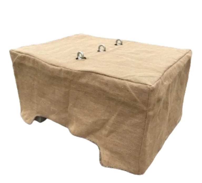 Jute-Hülle für Betonblock