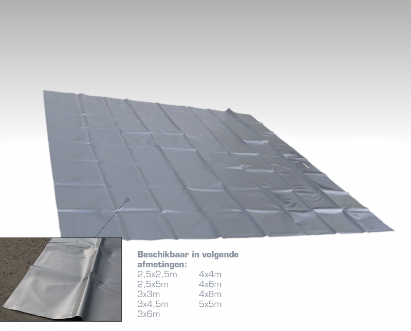 PVC Groundsheet 4x8m - Silver-Gray