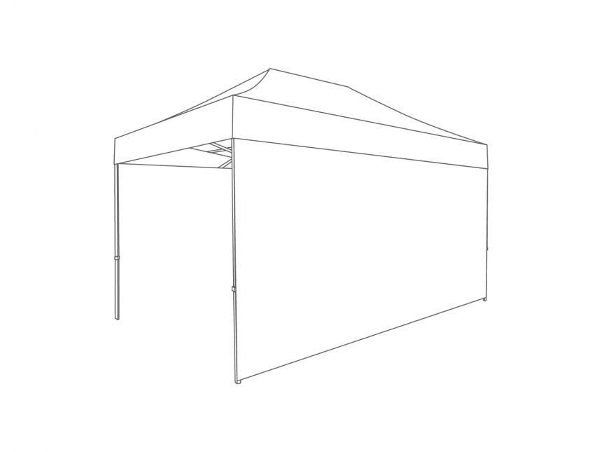 Flexxum  Zijwand gesloten - 4,5m - Polyester