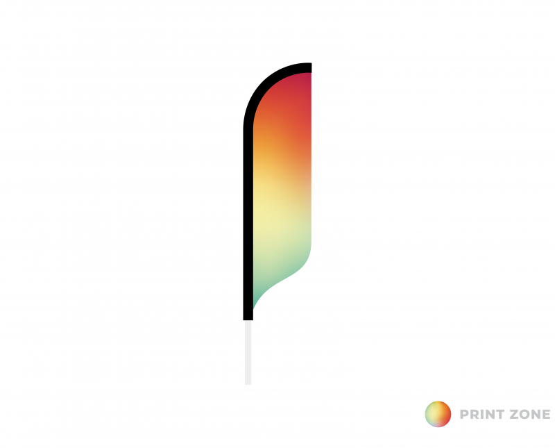 Beachflag Solar enkelzijdig - medium bedrukt - enkel vlagdoek