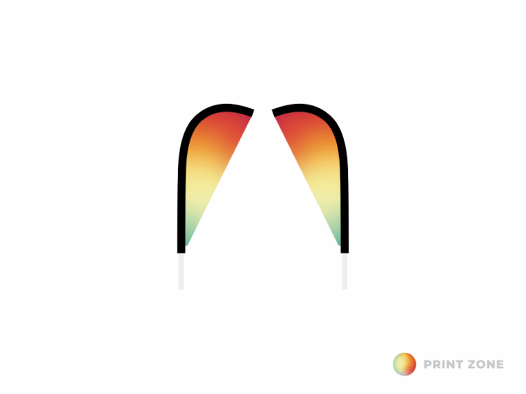 Beachflag Eclipse double face - petit format imprimé