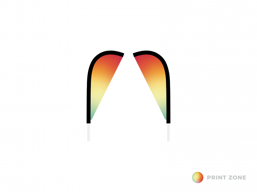 Beachflag Eclipse dubbelzijdig - small bedrukt