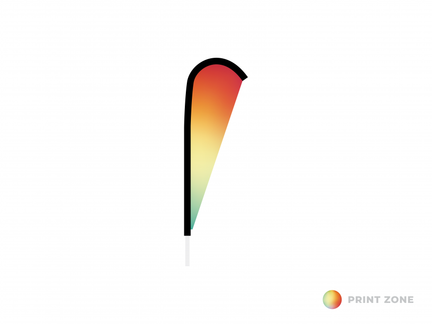 Beachflag Teardrop enkelzijdig - medium bedrukt