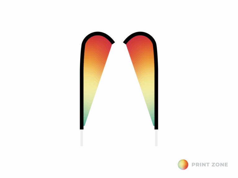 Beachflag Teardrop doppelseitig – mittelgroß bedruckt