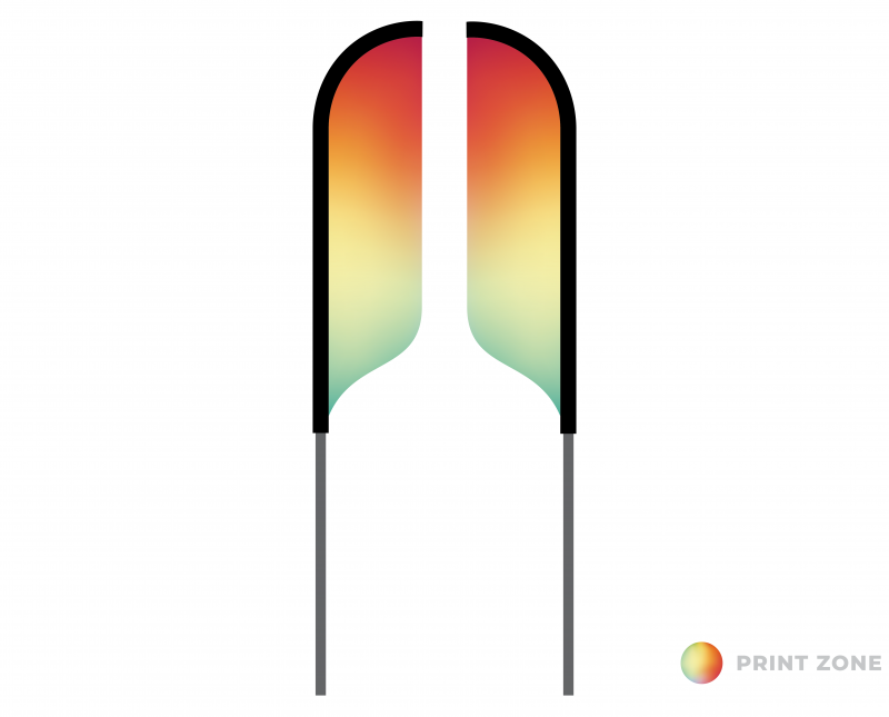 Beachflag Solar dubbelzijdig met mast en draagtas - small bedrukt