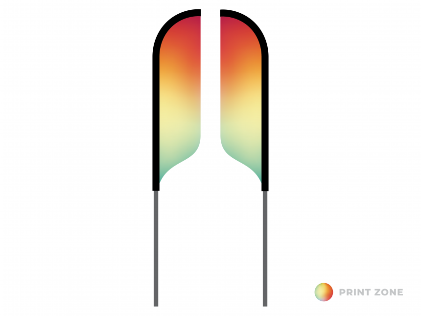 Beachflag Solar dubbelzijdig met mast en draagtas - small bedrukt