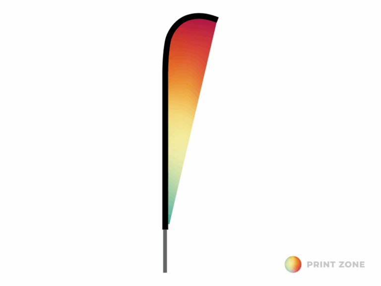 Beachflag Eclipse vlag Marketbase  enkelzijdig met mast en draagtas - large bedrukt