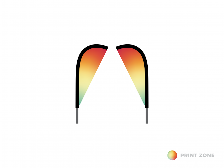 beachflag Eclipse vlag Marketbase  dubbelzijdig met mast en draagtas - small bedrukt