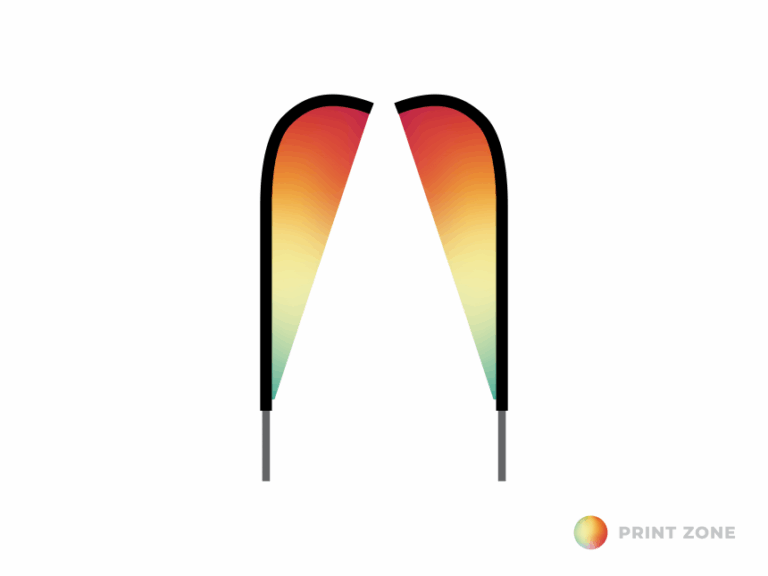 Double-sided Teardrop Beach Flag with Pole and Carrying Case - Small, Printed
