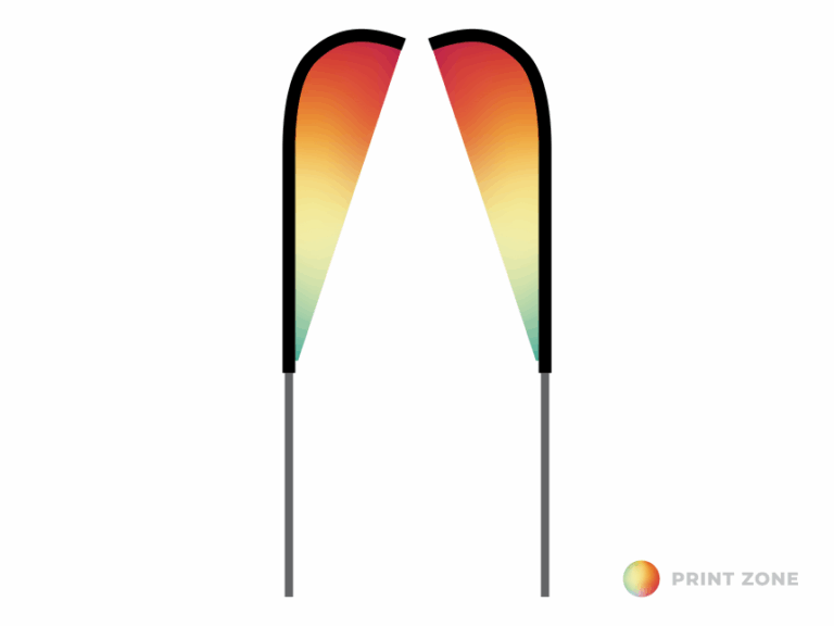 Beachflag Eclipse vlag  dubbelzijdig met mast en draagtas - medium vlag / large mast bedrukt