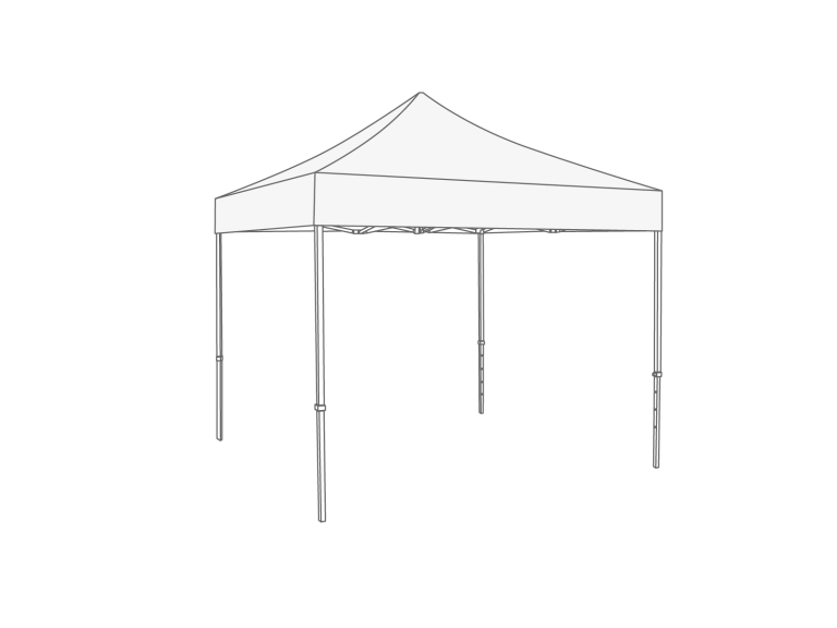 Tente pliante Flexxum Aluforce à armature en aluminium de 2,5 mm avec toile de toit - 3 x 3 m - Polyester
