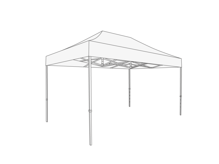 Vouwtent aluminium frame 2.5mm AluForce met dakzeil - 2 x 4m - Polyester