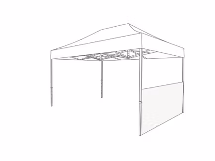 Vouwtent Halve zijwand - 2m - Pvc