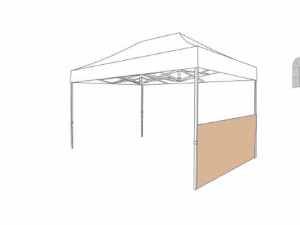 Tente pliante avec demi-paroi latérale - 2 m - Polyester - Image 3