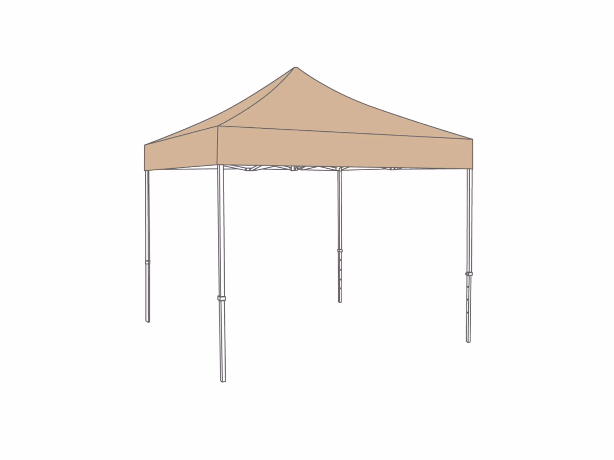 Vouwtent AluLite aluminium frame 1.5mm met dakzeil - 4 x 4m - Polyester
