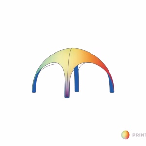 Opblaasbare tent Globe - 3x3m Blauwframe - Bedrukt dakzeil