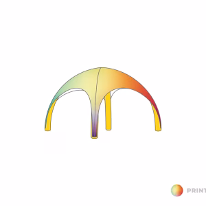 Opblaasbare tent Globe - 3x3m Geel frame - Bedrukt dakzeil