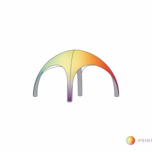 Opblaasbare tent Globe - 3x3m Grijsframe - Bedrukt dakzeil