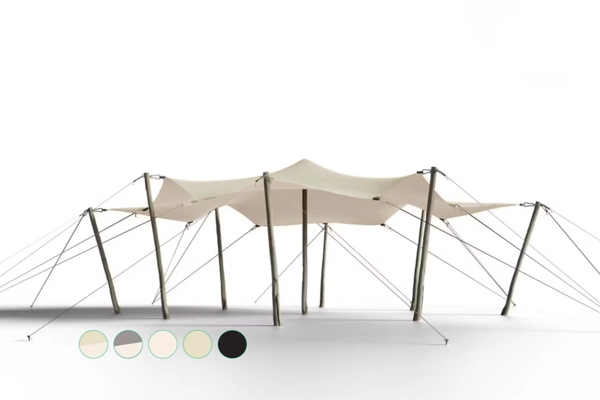 TRIFLEXX STRETCHTENT ZEIL (560 G/M²) MET KLEMMEN - 6,5 X 6,5 M