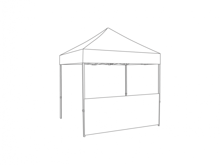 Vouwtent Halve zijwand - 2,5m - Pvc