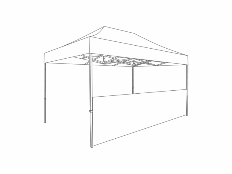 Folding Tent with Half Sidewall - 4.5 m - Polyester