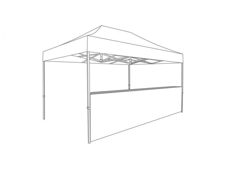 Vouwtent Halve wand voor bar - PVC - 4,5m