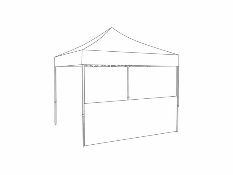 Vouwtent Halve zijwand - 4m - Polyester