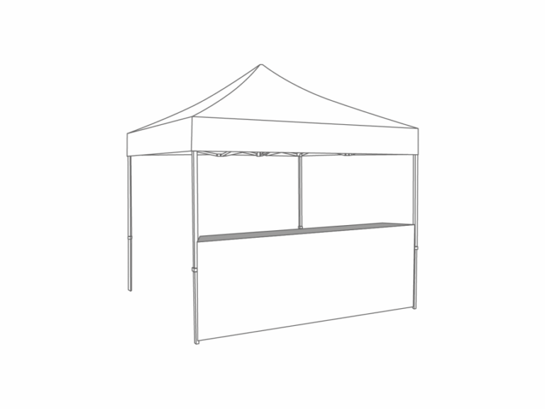 Vouwtent Halve wand voor bar - Polyester - 4m