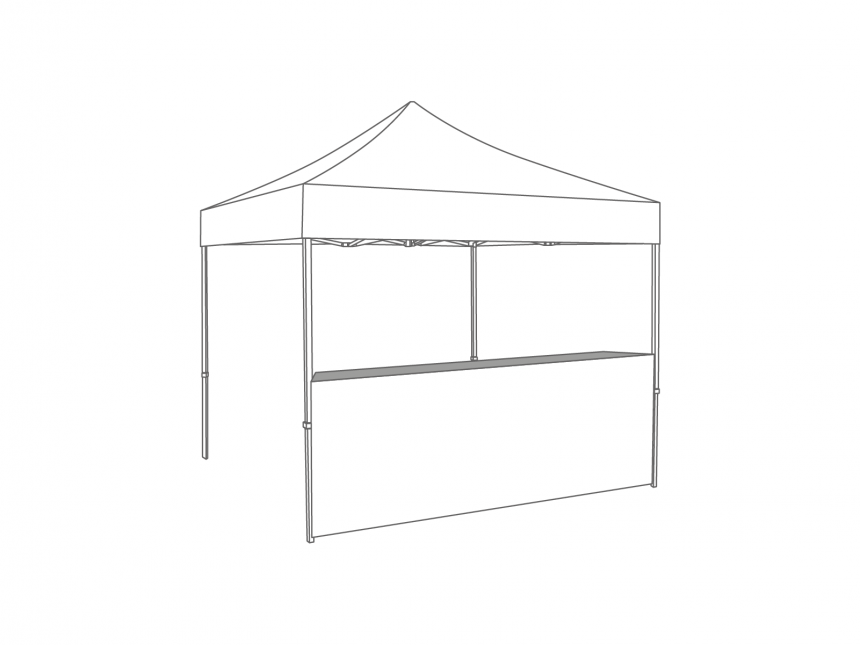Vouwtent Halve wand voor bar - Polyester - 4m