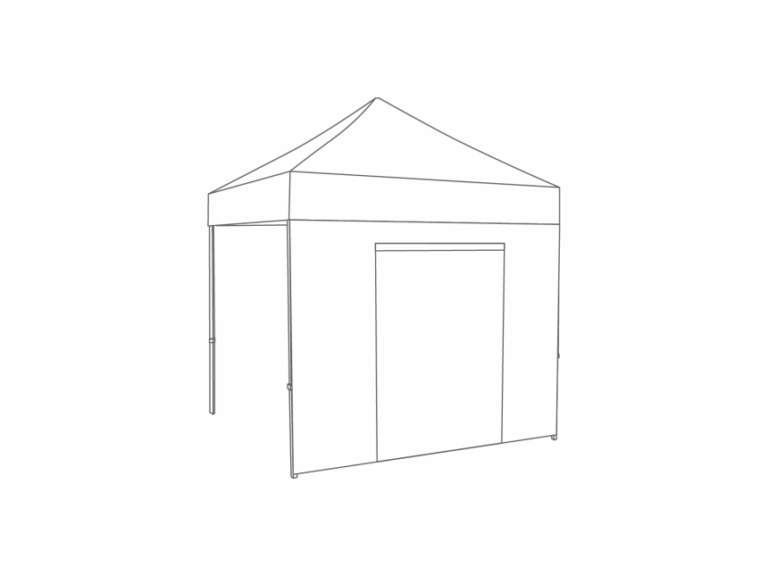 Vouwtent  Zijwand deur - 2,5m - PVC