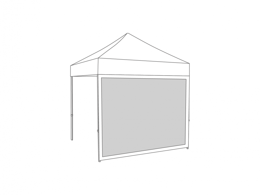 Vouwtent Zijwand panorama raam - 2m - Polyester