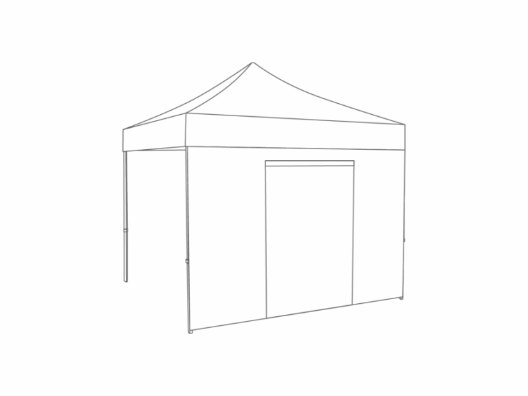 Vouwtent Zijwand deur - 3m - Polyester
