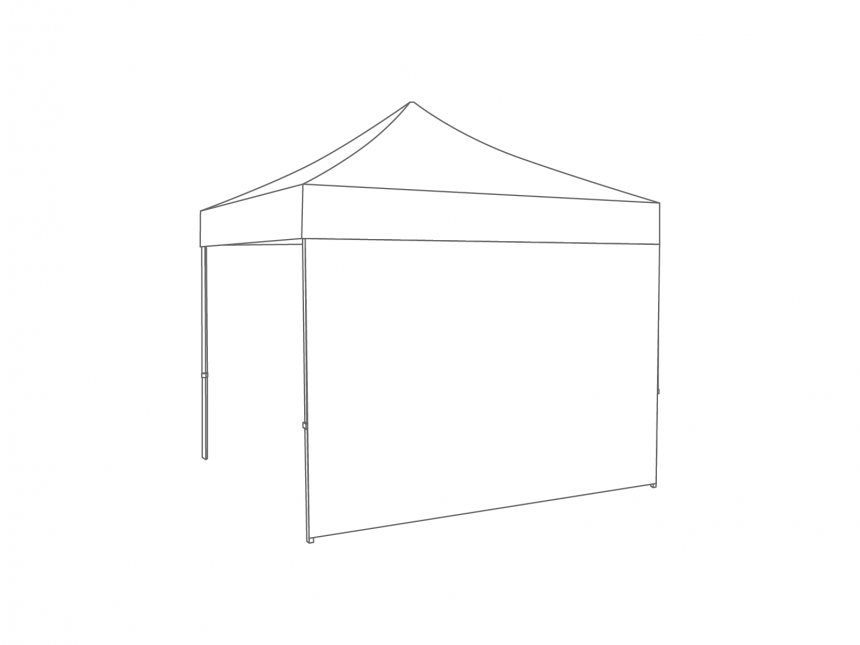 Vouwtent Zijwand gesloten - 3m - PVC (mat)