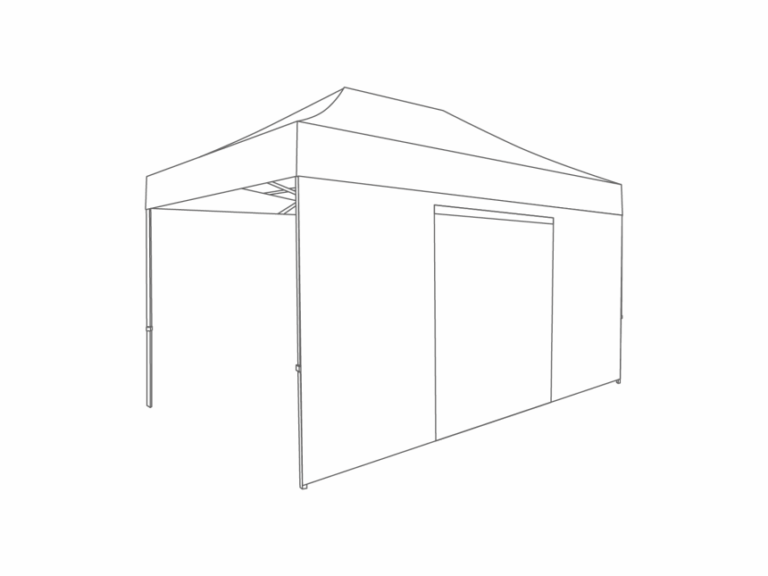 Vouwtent Zijwand deur - 4,5m - Polyester