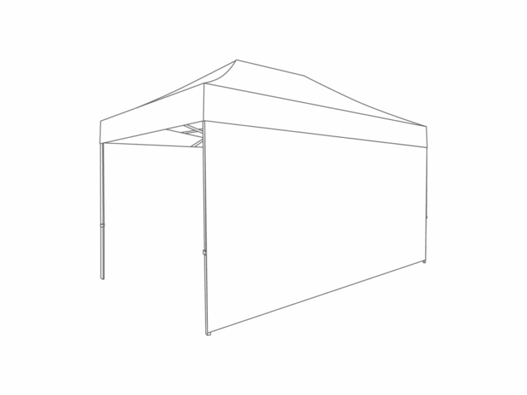 Vouwtent Zijwand gesloten - 4,5m - PVC