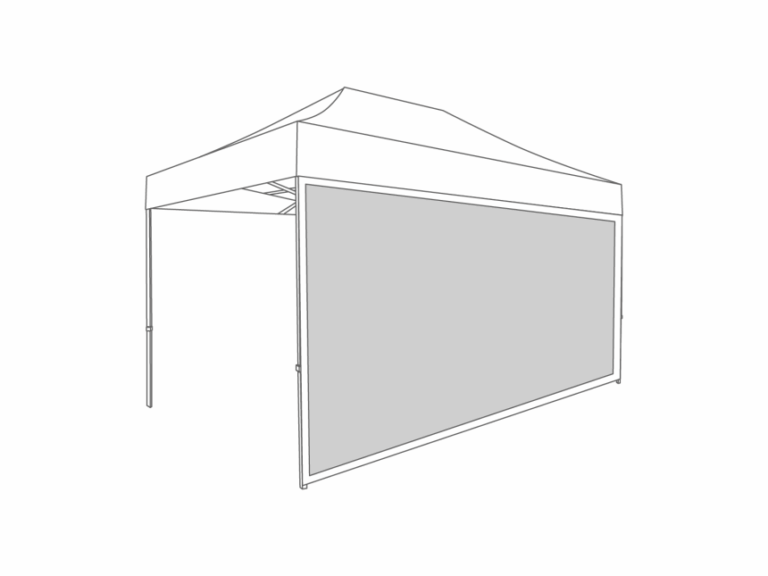 Vouwtent  Zijwand panorama raam - 4,5m - Polyester