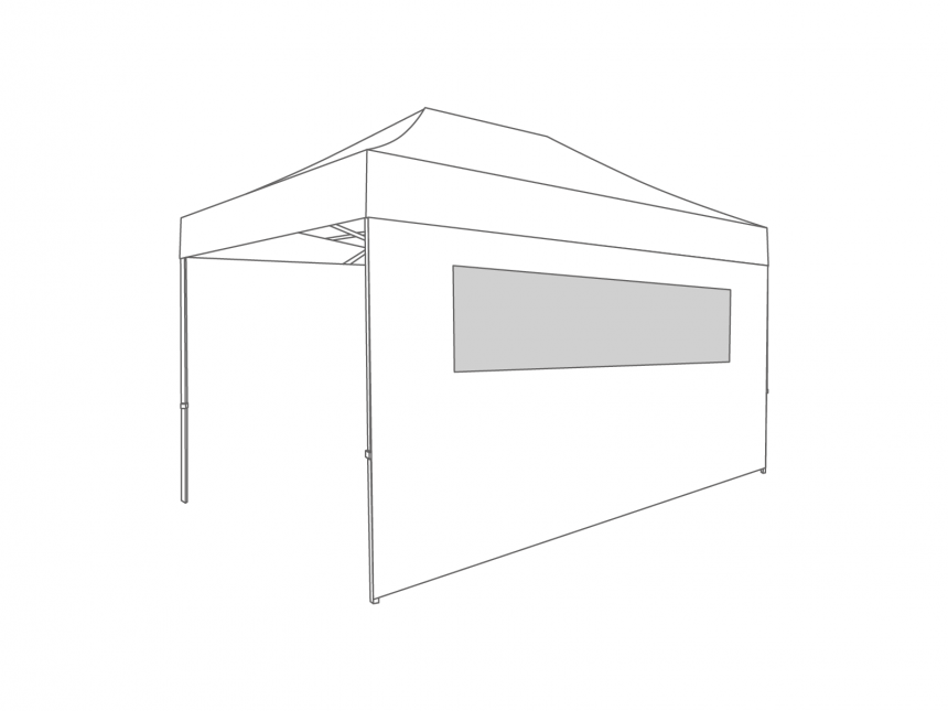 Vouwtent Zijwand raam - 4,5m - PVC Mat