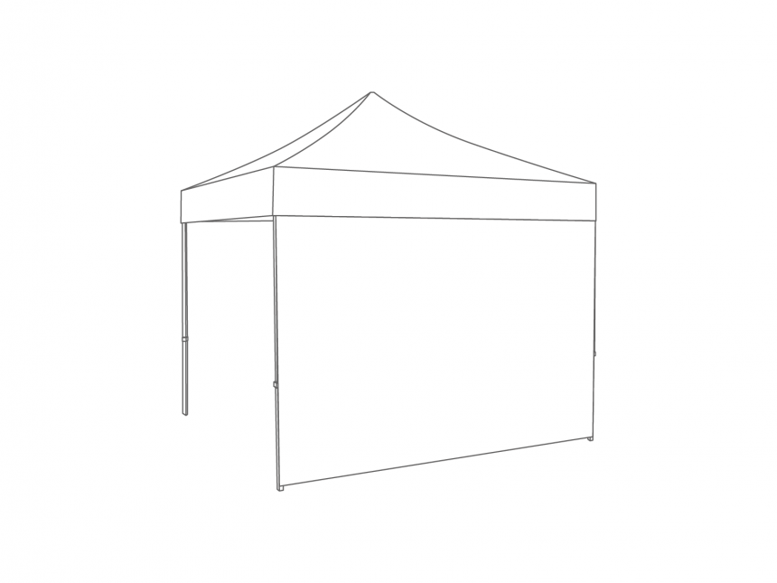 Vouwtent Zijwand gesloten - 4m - Polyester