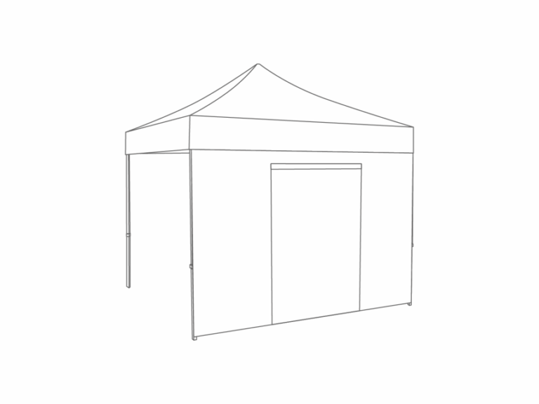 Faltzelt Seitenwand Tür - 4 m - Polyester (2x4)