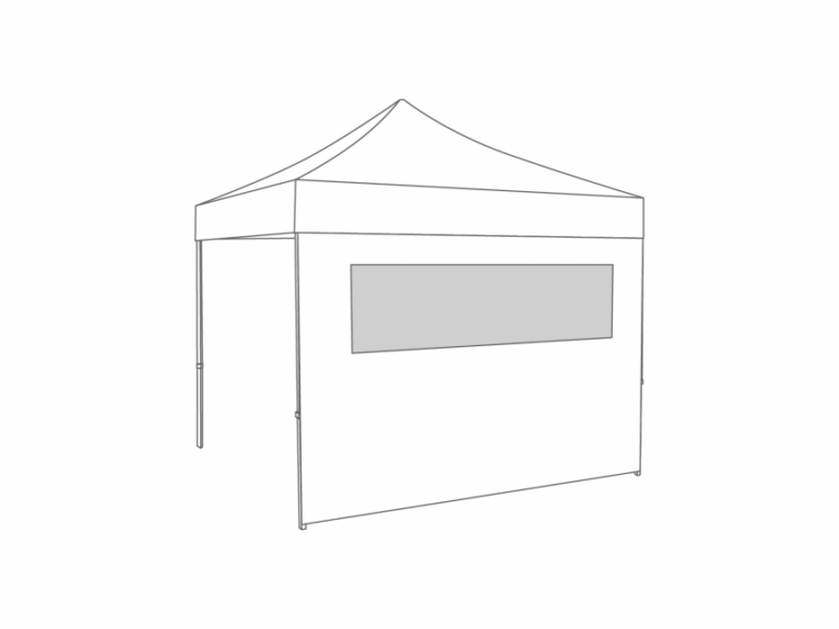 Vouwtent Zijwand raam - 4m - Polyester