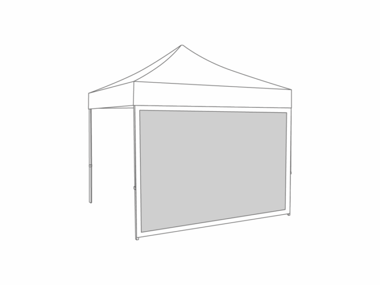 Vouwtent  Zijwand panorama raam - 4m - Polyester