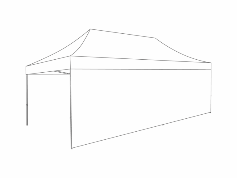 Faltzelt-Seitenwand, geschlossen – 6 m – Polyester (für 3 x 6 m)