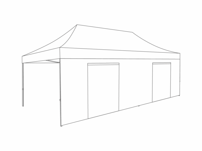 Flexxum Zijwand deur - 6m - Polyester (voor 3x6m)