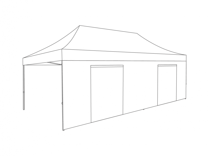 Faltzelt Seitenwand Tür - 6 m - Polyester (für 4 x 6 m)