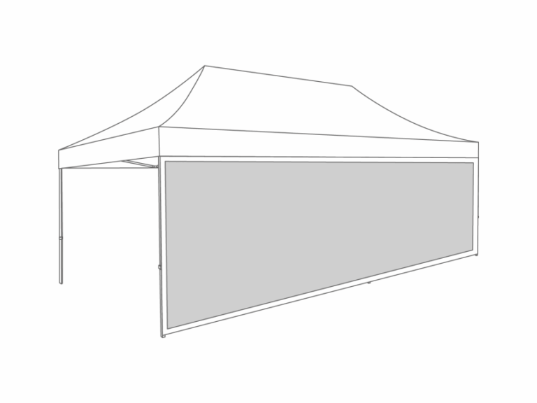 Vouwtent Zijwand panorama raam - 6m - Polyester (voor 3 x 6m)