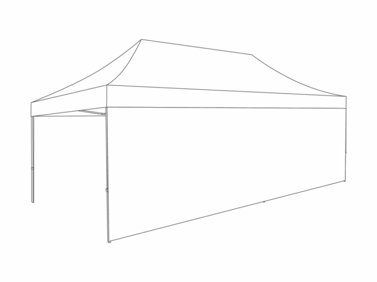 Vouwtent  Zijwand gesloten - 8m - Polyester