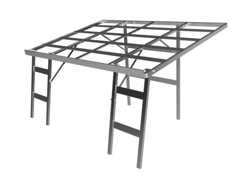 Schuine primeurtafel – aluminium – 100 × 150 cm – hoogte 60/90 cm