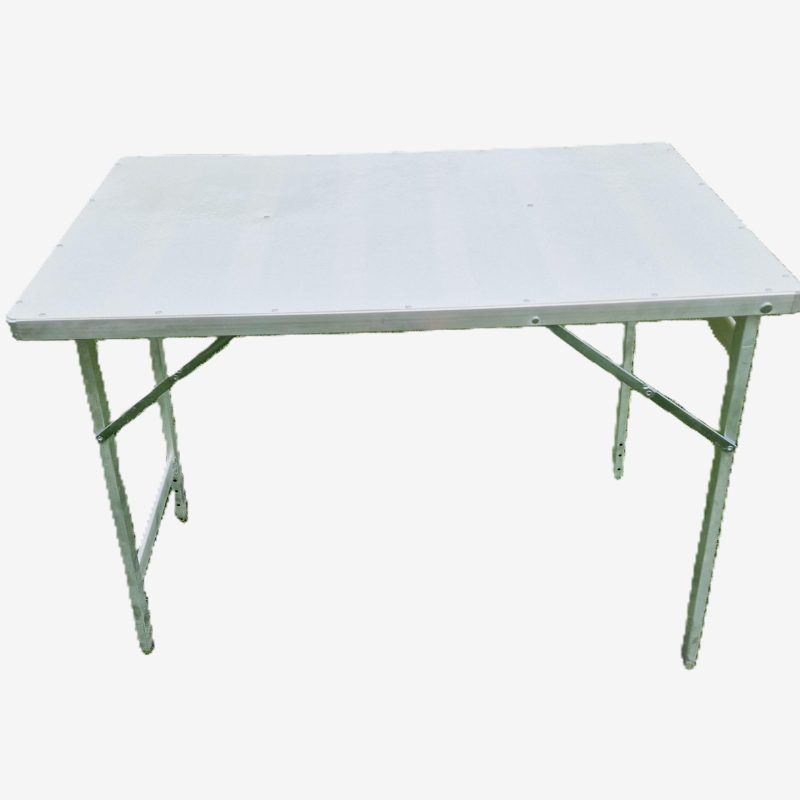 Rechte aluminiumtafel – 100 × 100 cm – Hoogte 80 cm met blad