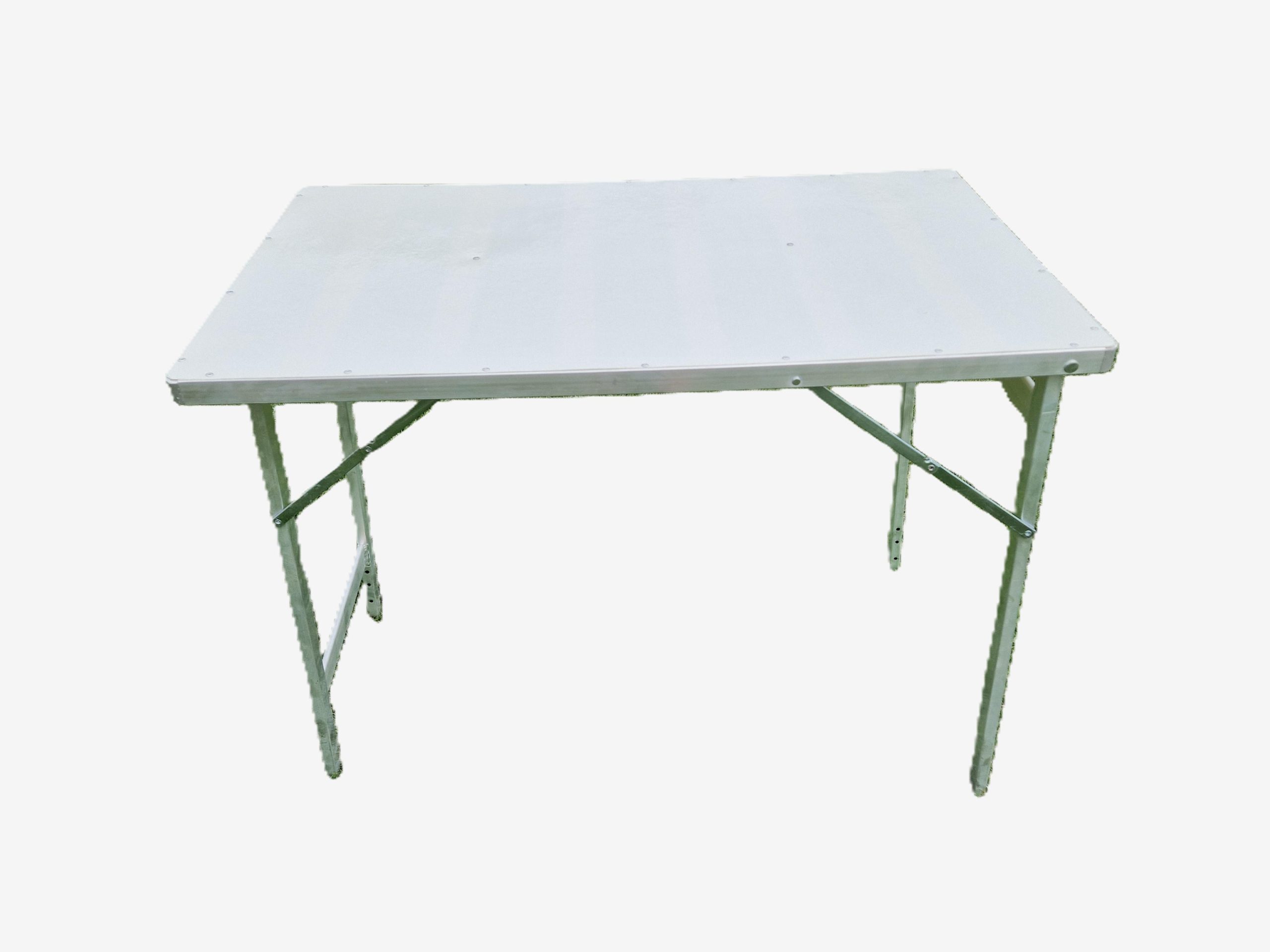 Rechte aluminiumtafel – 100 × 100 cm – Hoogte 80 cm met blad