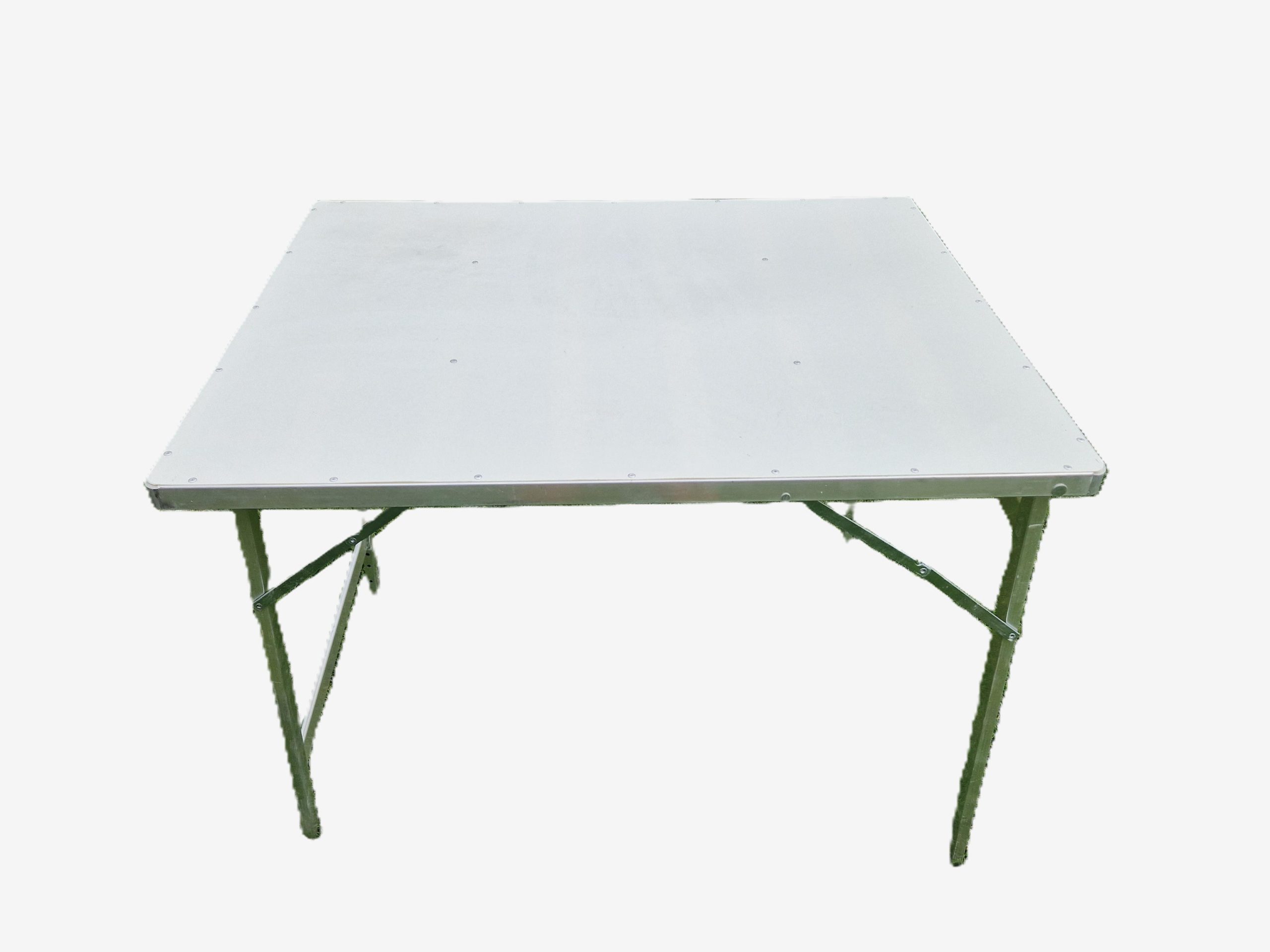 Rechte aluminiumtafel – 100 × 80 cm – Hoogte 80 cm met blad